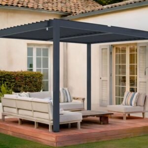 Piana 3x2,5m freistehende bioklimatische Pergola aus grauem Aluminium – Bild 5