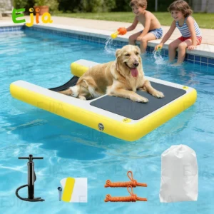 EU Lager 120cm Aufblasbare Hundeboot Rampe Schwimmender Steg Wasserleiter Rutschfeste EVA Schwimmleiter Poolrampe für Hundeboot – Bild 4