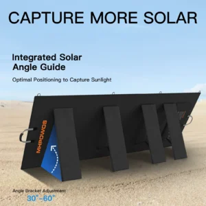 MHPOWOS 220/400W leichtes tragbares Solarpanel, faltbares Solarpanel mit Ständern für Wohnmobil, Camping, netzunabhängiges System – Bild 5
