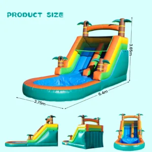 21ft riesige kommerzielle PVC aufblasbare Wasserrutsche Hüpfburg Schwimmbad mit Gebläse kommerzieller Kinderspielplatz Wasserrutsche – Bild 8