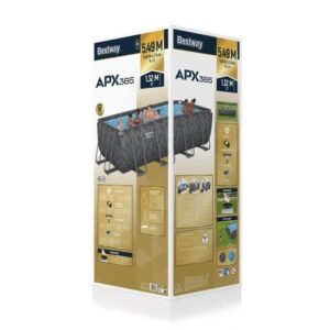 BESTWAY APX 365 Aufstell-Pool-Set - 549 x 274 x 132 cm - Rechteckig (Sandfilter, 250 g Polysphäre, Leiter, Abdeckplane) – Bild 9