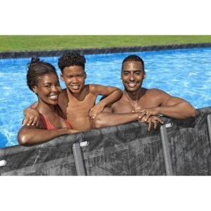 BESTWAY APX 365 Rohrrahmen-Aufstellschwimmbecken-Kit - 956 x 488 x 132 cm - Rechteckig (Sandfilter, 500g Polysphere, Leiter, Abdeckplane) – Bild 4