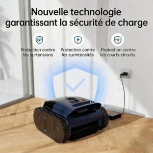 Akku-Poolroboter - Wände und Wasserlinie - 180 Min & 200m² Laufzeit - Doppelte ultrafeine Filtration - 3L Korb – Bild 5
