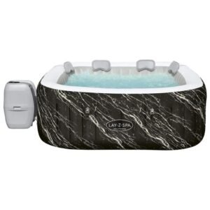 BESTWAY Lay-Z-Spa Hollywood Aufblasbarer Whirlpool Quadratisch 4-6 Personen - 180x180x66 cm - Schwarz Marmoriert mit LED – Bild 3
