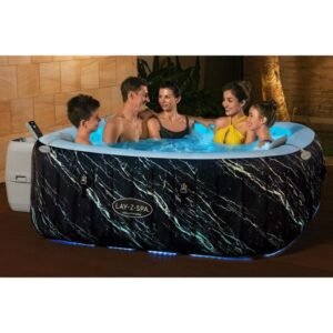 BESTWAY Lay-Z-Spa Hollywood Aufblasbarer Whirlpool Quadratisch 4-6 Personen - 180x180x66 cm - Schwarz Marmoriert mit LED – Bild 4