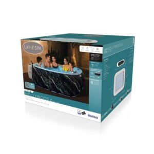 BESTWAY Lay-Z-Spa Hollywood Aufblasbarer Whirlpool Quadratisch 4-6 Personen - 180x180x66 cm - Schwarz Marmoriert mit LED – Bild 8