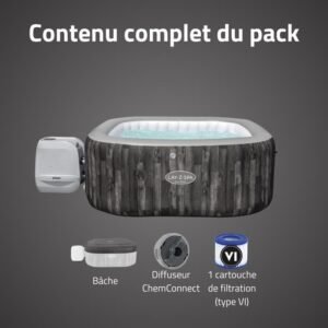 BESTWAY Lay-Z-Spa Majorca HydroJet Pro Aufblasbarer Whirlpool 4-6 Personen - Quadratisch – Bild 6