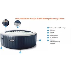 INTEX Aufblasbarer Whirlpool Blue Navy 216x71 cm - 6 Personen - Rund - 28432NP – Bild 6