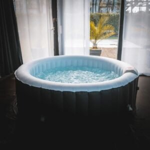 SUNSPA AS04 Aufblasbarer Whirlpool 185x65 cm - 4 Personen - Rund - Mit Filter, Vorhängeschloss, Bodenmatte und Abdeckung – Bild 3