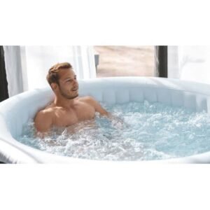 SUNSPA AS04 Aufblasbarer Whirlpool 185x65 cm - 4 Personen - Rund - Mit Filter, Vorhängeschloss, Bodenmatte und Abdeckung – Bild 4