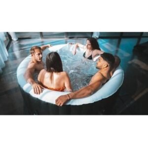 SUNSPA AS04 Aufblasbarer Whirlpool 185x65 cm - 4 Personen - Rund - Mit Filter, Vorhängeschloss, Bodenmatte und Abdeckung – Bild 5