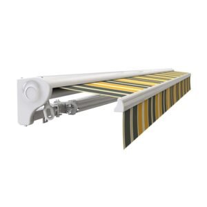 Manuelle Halbkassettenmarkise 4 x 3 m für Terrasse - Grau-Gelb – Bild 5