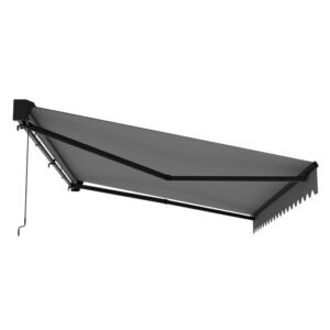 Halbkassettenmarkise 2,5 x 2 m aus Aluminium grau - Oviala – Bild 4