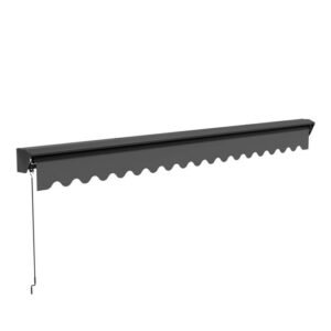 Halbkassettenmarkise 2,5 x 2 m aus Aluminium grau - Oviala – Bild 5