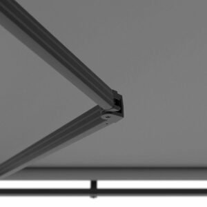 Halbkassettenmarkise 2,5 x 2 m aus Aluminium grau - Oviala – Bild 6