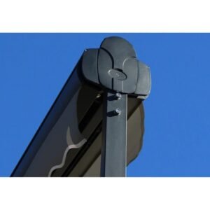Doppelpultmarkise motorisiert 5x2x3 m - Grauer Stoff und texturiertes anthrazitgraues Gestell - GARDEN OMBRAZUR – Bild 3