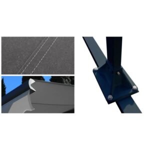 Doppelpultmarkise motorisiert 5x2x3 m - Grauer Stoff und texturiertes anthrazitgraues Gestell - GARDEN OMBRAZUR – Bild 5